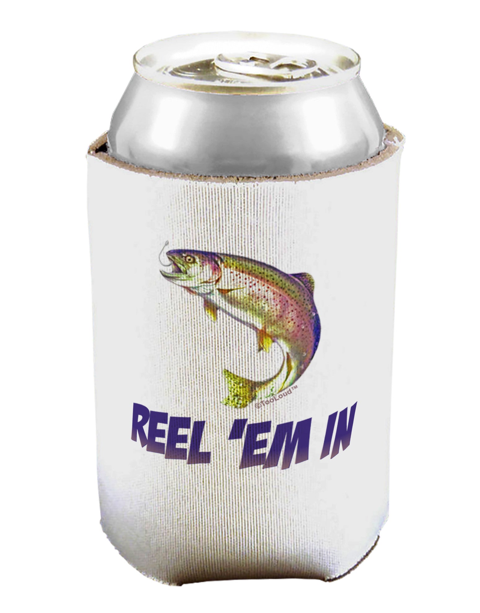 Rainbow Trout Reel Em In Can / Bottle Insulator Coolers-Can Coolie-TooLoud-1-Davson Sales