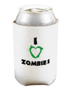 I Heart Zombies - Bloody Heart Green Can and Bottle Insulator Cooler-Bottle Insulator-TooLoud-White-Davson Sales