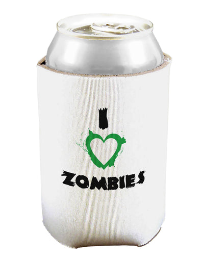 I Heart Zombies - Bloody Heart Green Can and Bottle Insulator Cooler-Bottle Insulator-TooLoud-White-Davson Sales