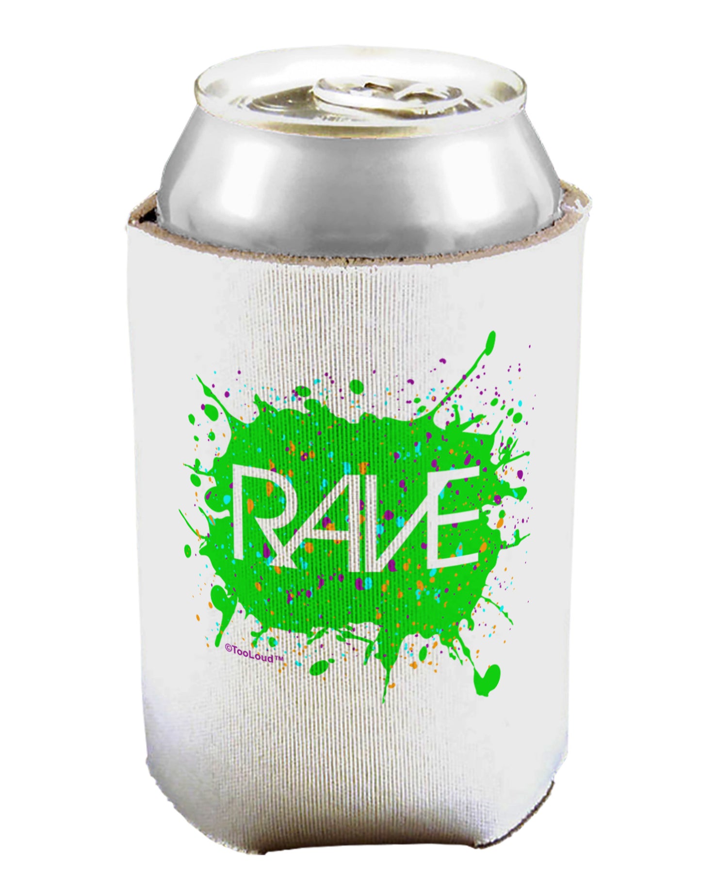 Rave Splatter Green Can / Bottle Insulator Coolers-Can Coolie-TooLoud-1-Davson Sales