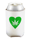 Marijuana Leaf Heart Green Can and Bottle Insulator Cooler-Bottle Insulator-TooLoud-White-Davson Sales