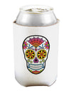Version 1 Colorful Day of the Dead Calavera Can and Bottle Insulator Cooler-Bottle Insulator-TooLoud-White-Davson Sales