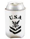 USA Military Navy Stencil Logo Can and Bottle Insulator Cooler-Bottle Insulator-TooLoud-White-Davson Sales