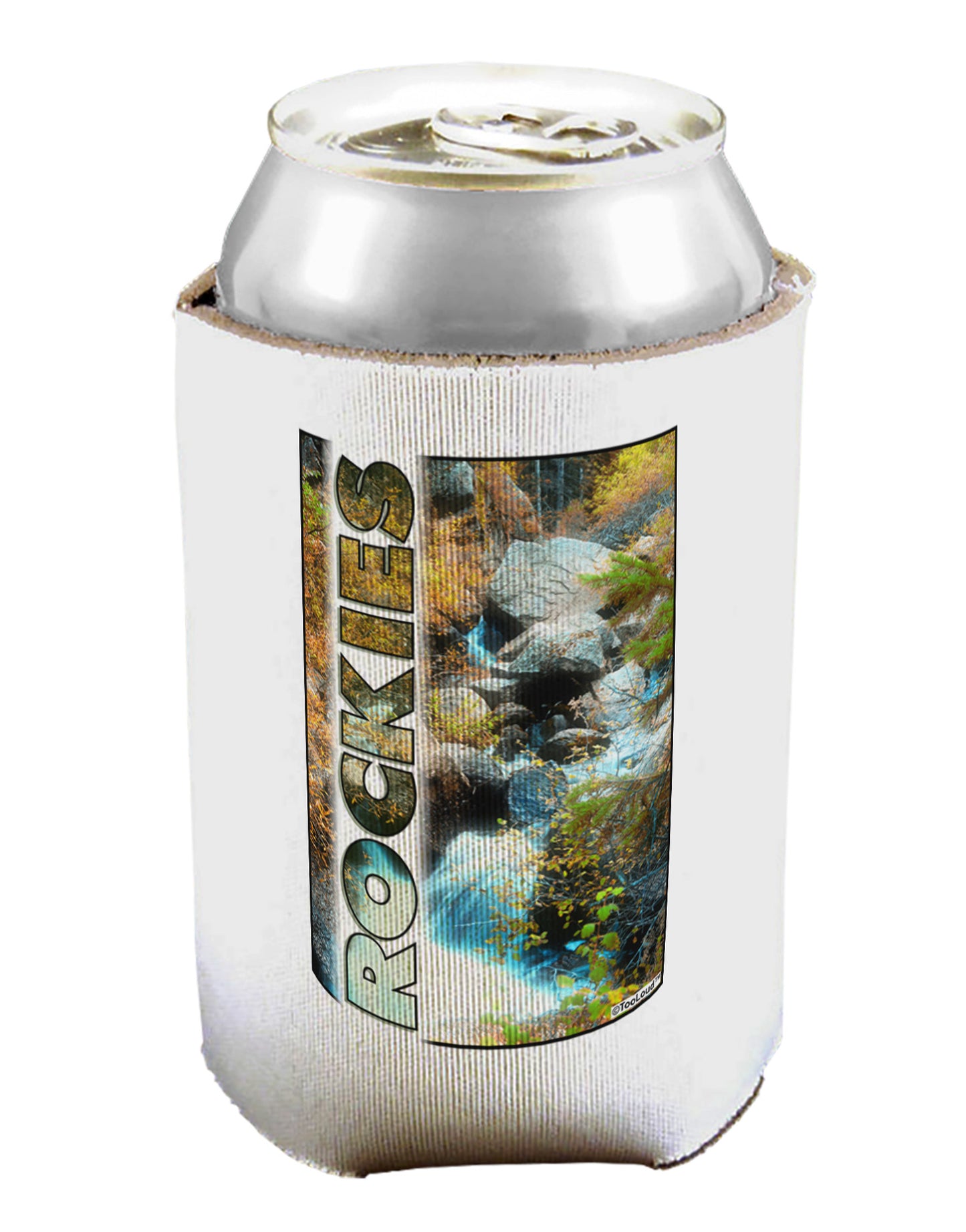 Rockies Waterfall with Text Can / Bottle Insulator Coolers-Can Coolie-TooLoud-1-Davson Sales