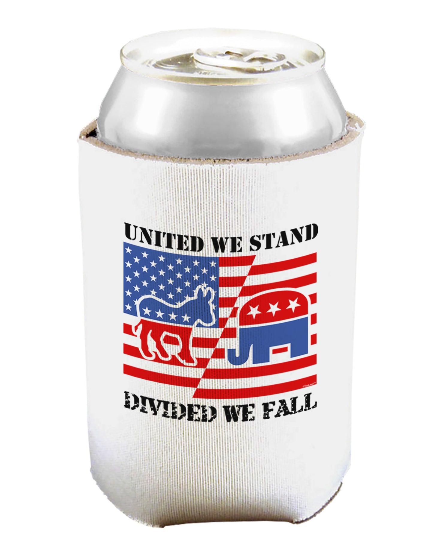 United We Stand Divided We Fall Can and Bottle Insulator Cooler-Bottle Insulator-TooLoud-White-Davson Sales