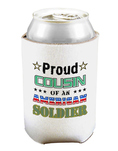 Proud Cousin of an American Soldier Can and Bottle Insulator Cooler-Bottle Insulator-TooLoud-White-Davson Sales