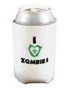 I Heart Zombies - Bio Hazard Heart Green Can and Bottle Insulator Cooler-Bottle Insulator-TooLoud-White-Davson Sales