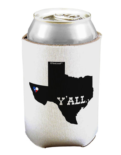 Texas State Y'all Design with Flag Heart Can / Bottle Insulator Coolers by TooLoud-Can Coolie-TooLoud-1-Davson Sales