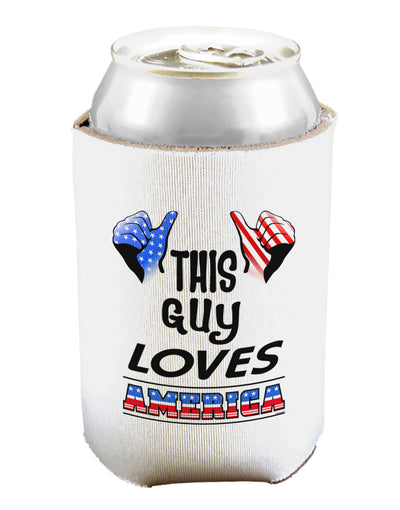 This Guy Loves America Can and Bottle Insulator Cooler-Bottle Insulator-TooLoud-White-Davson Sales