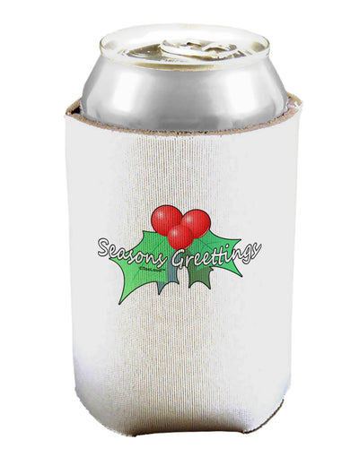 Holly Seasons Greetings Text Can / Bottle Insulator Coolers by TooLoud-Can Coolie-TooLoud-1-Davson Sales