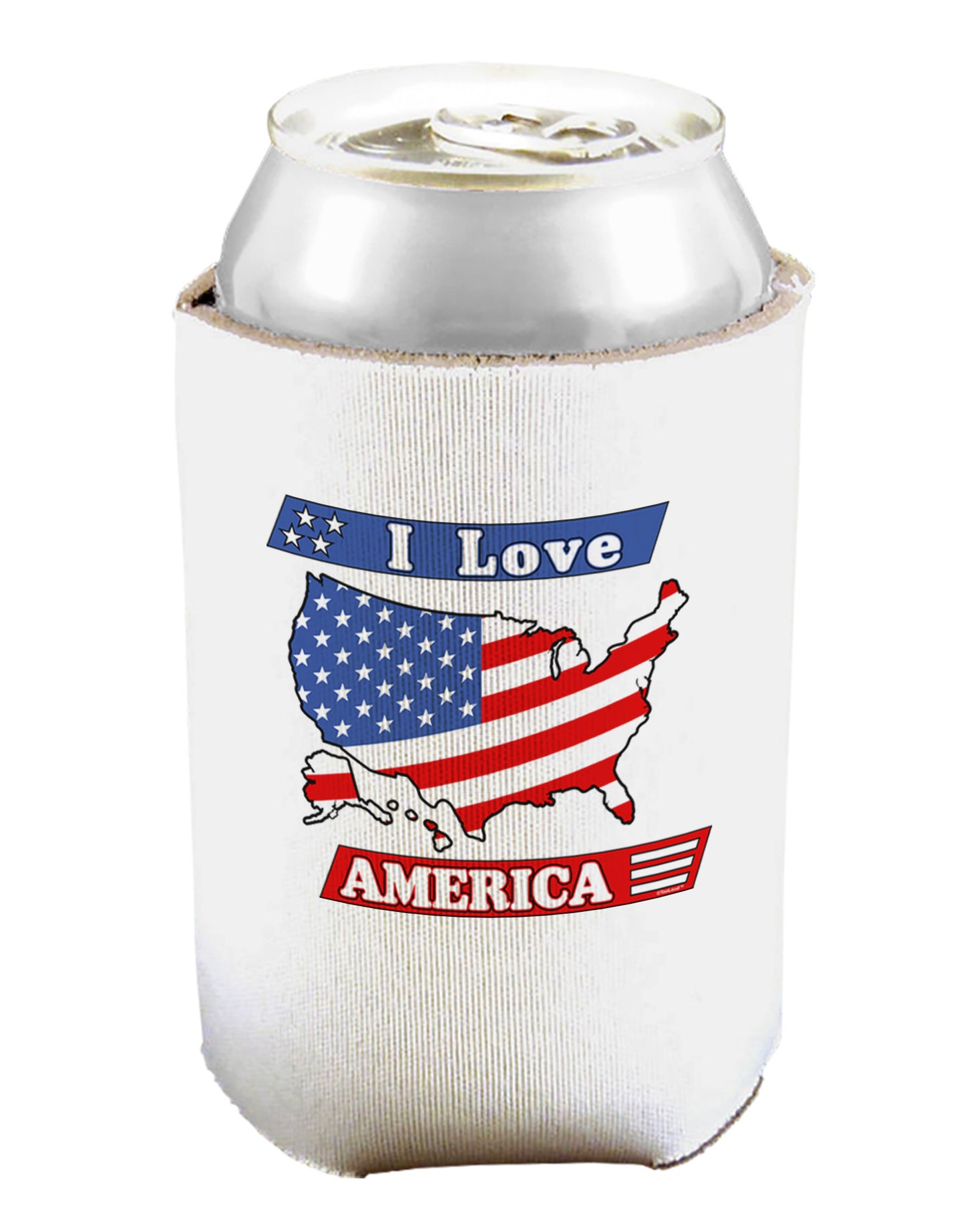 I Love America Can and Bottle Insulator Cooler-Bottle Insulator-TooLoud-White-Davson Sales