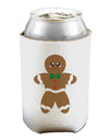 Cute Gingerbread Man Christmas Can and Bottle Insulator Cooler-Bottle Insulator-TooLoud-White-Davson Sales