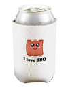 I love BBQ Ribs Can and Bottle Insulator Cooler-Bottle Insulator-TooLoud-White-Davson Sales