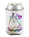 I love Unicorns Can / Bottle Insulator Coolers-Can Coolie-TooLoud-1 Piece-Davson Sales