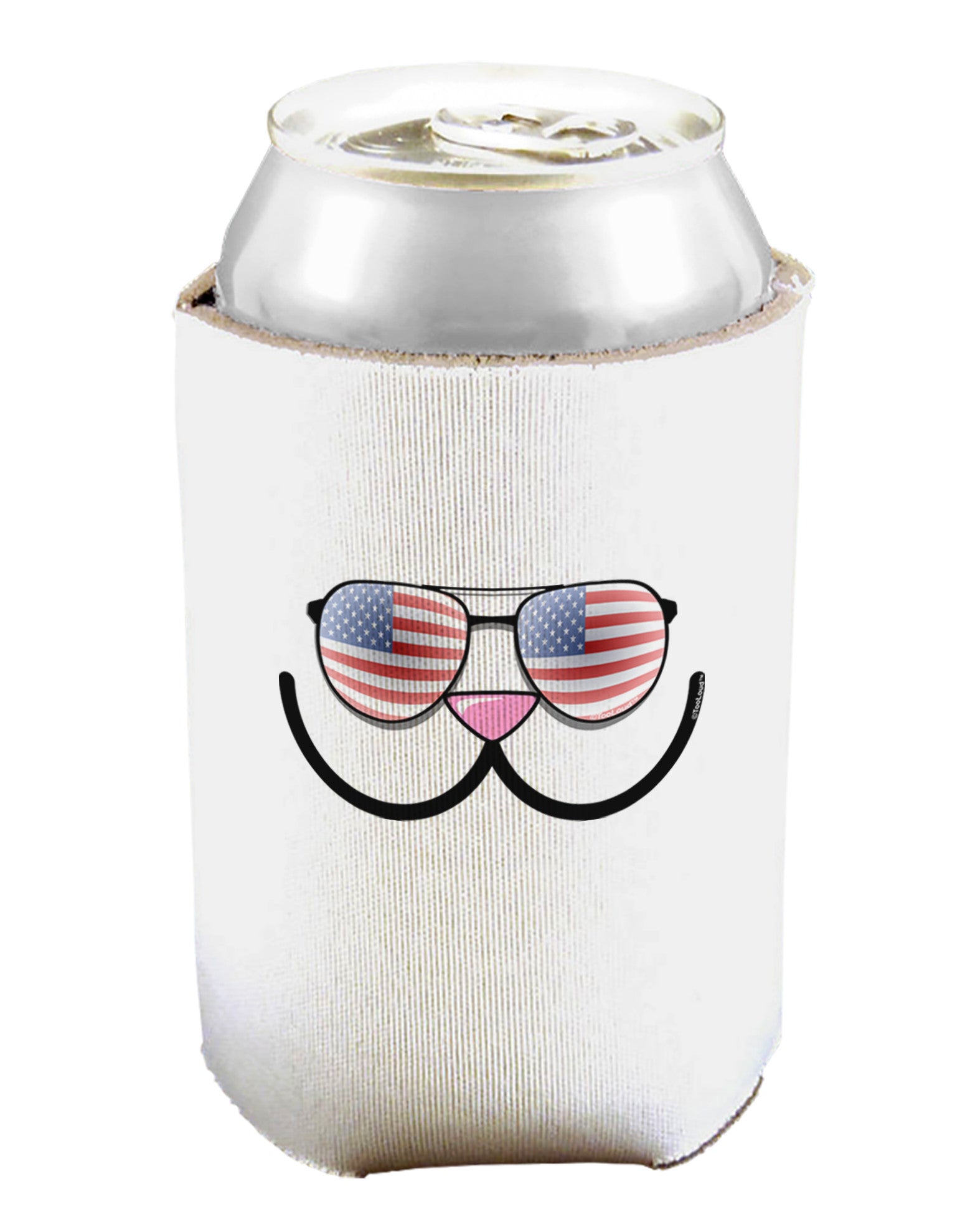 Kyu-T Face - Kawa Patriotic Sunglasses Can and Bottle Insulator Cooler-Bottle Insulator-TooLoud-White-Davson Sales