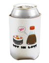 Cute Sushi and Soy Sauce - Soy In Love Can / Bottle Insulator Coolers by TooLoud-Can Coolie-TooLoud-1-Davson Sales