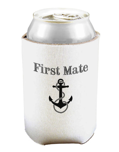 Ship First Mate Nautical Anchor Boating Can and Bottle Insulator Cooler-Bottle Insulator-TooLoud-White-Davson Sales