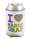 I Love Heart Mardi Gras Can / Bottle Insulator Coolers-Can Coolie-TooLoud-1 Piece-Davson Sales