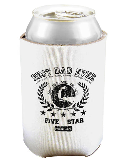 Best Dad Ever Distressed Collegiate Can and Bottle Insulator Cooler-Bottle Insulator-TooLoud-White-Davson Sales