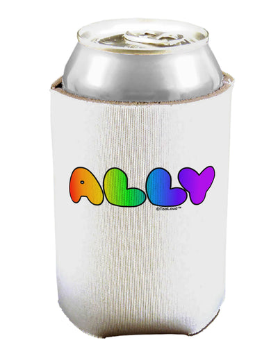 LGBT Ally Rainbow Text Can / Bottle Insulator Coolers by TooLoud-Can Coolie-TooLoud-1-Davson Sales