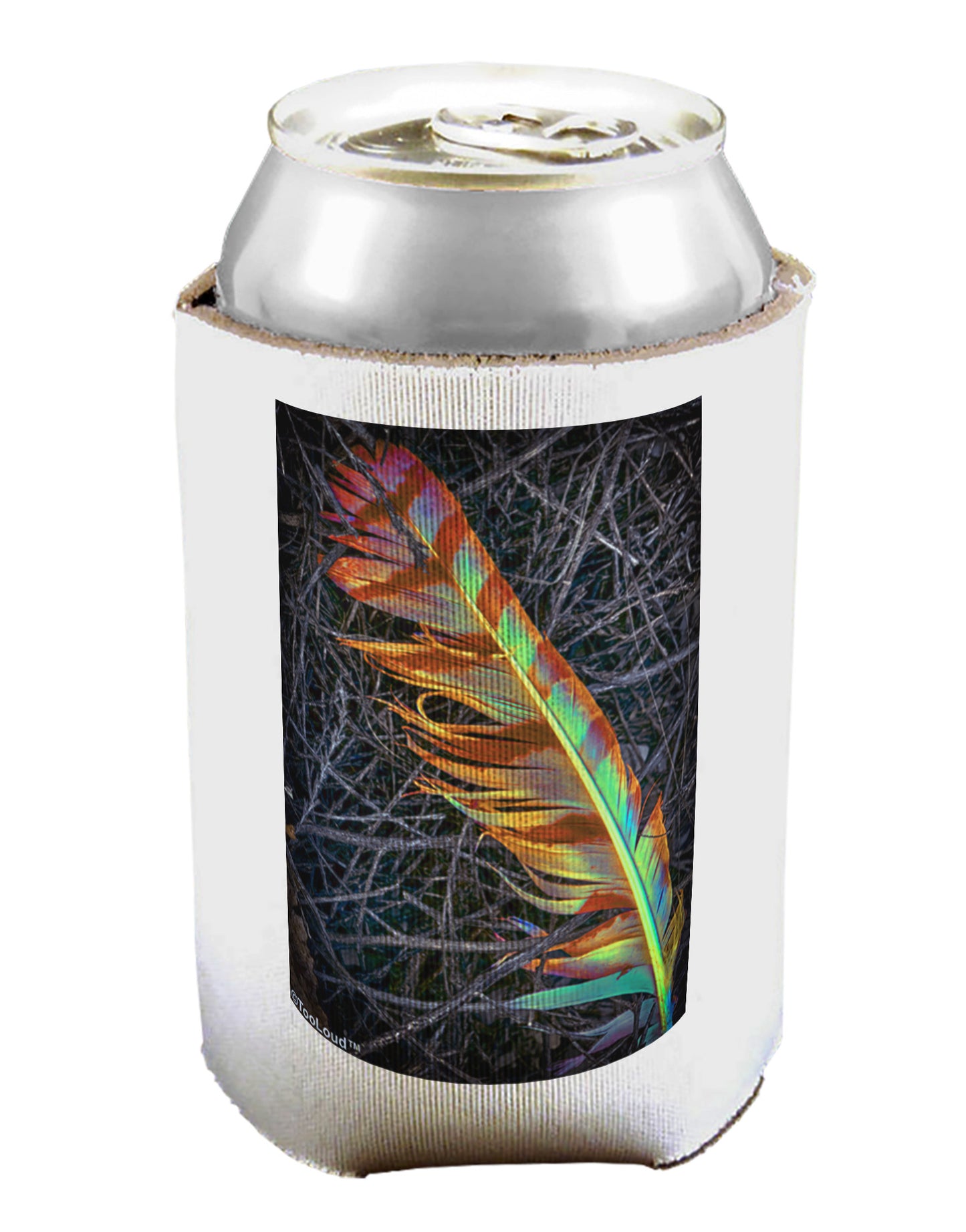 Rainbow Feather Can / Bottle Insulator Coolers-Can Coolie-TooLoud-1-Davson Sales