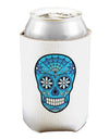 Version 3 Blue Day of the Dead Calavera Can and Bottle Insulator Cooler-Bottle Insulator-TooLoud-White-Davson Sales