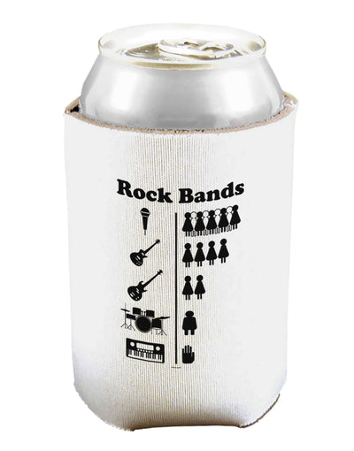 Rock Band Pictograph Can and Bottle Insulator Cooler-Bottle Insulator-TooLoud-White-Davson Sales