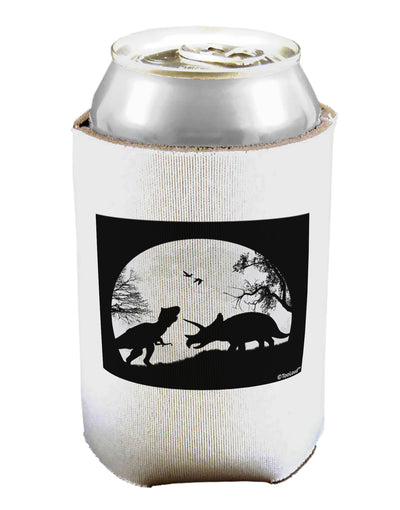 T-Rex and Triceratops Silhouettes Design Can / Bottle Insulator Coolers by TooLoud-Can Coolie-TooLoud-1-Davson Sales