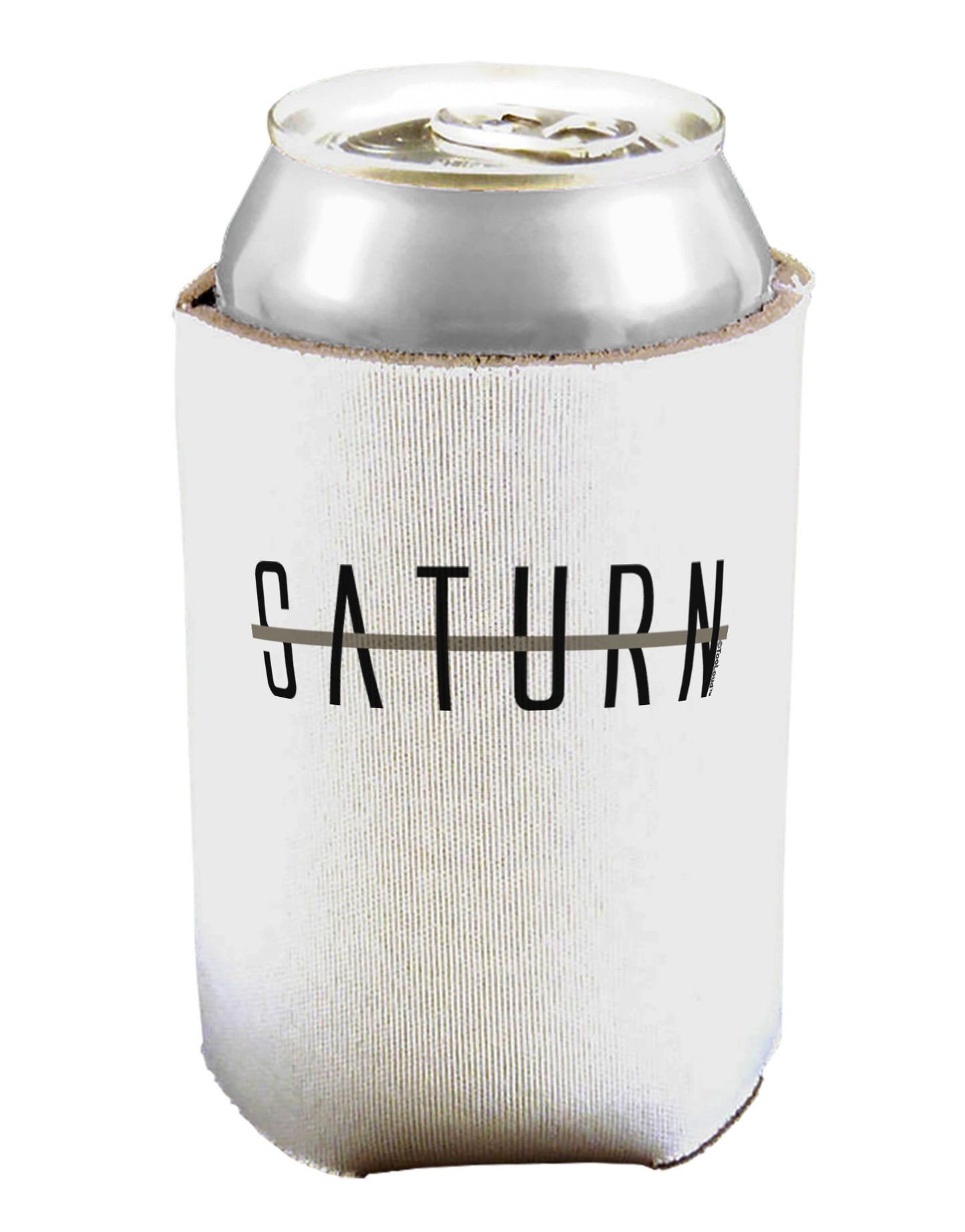 Planet Saturn Text Only Can / Bottle Insulator Coolers by TooLoud-Can Coolie-TooLoud-1-Davson Sales