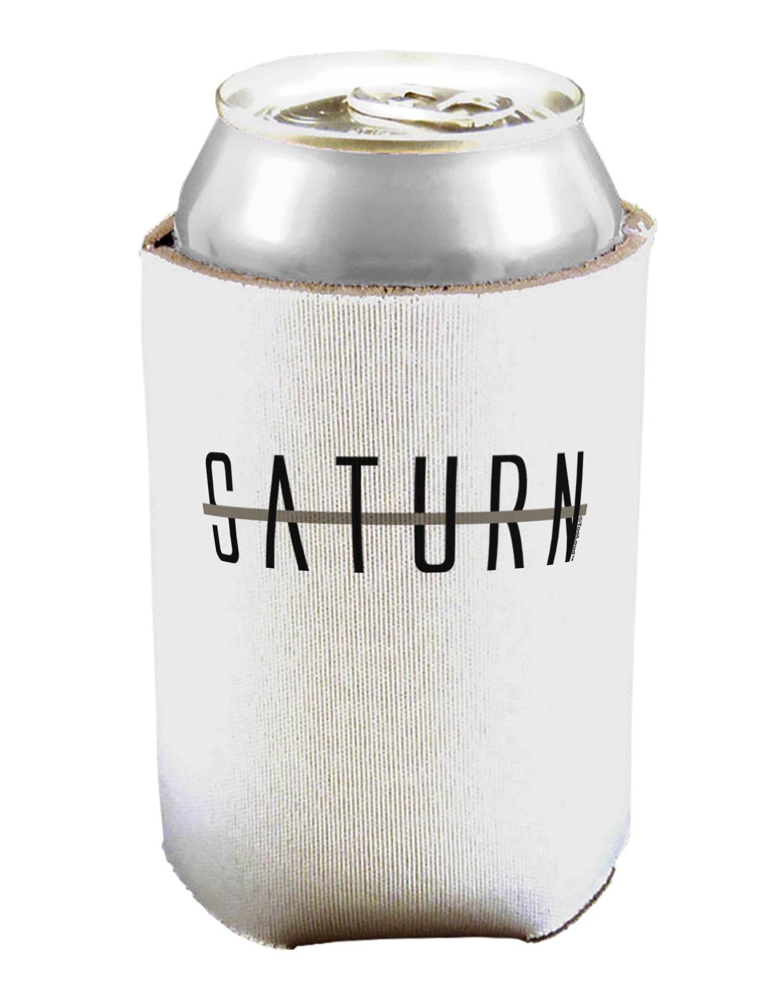 Planet Saturn Text Only Can / Bottle Insulator Coolers by TooLoud-Can Coolie-TooLoud-1-Davson Sales