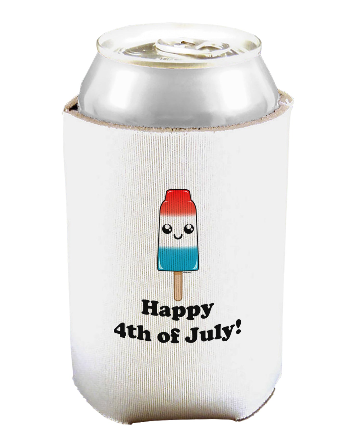 Happy 4th of July Popsicle Can and Bottle Insulator Cooler-Bottle Insulator-TooLoud-White-Davson Sales