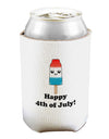 Happy 4th of July Popsicle Can and Bottle Insulator Cooler-Bottle Insulator-TooLoud-White-Davson Sales