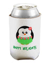 Happy Huladays Christmas Penguin - Red and Green Can / Bottle Insulator Coolers-Can Coolie-TooLoud-1 Piece-Davson Sales