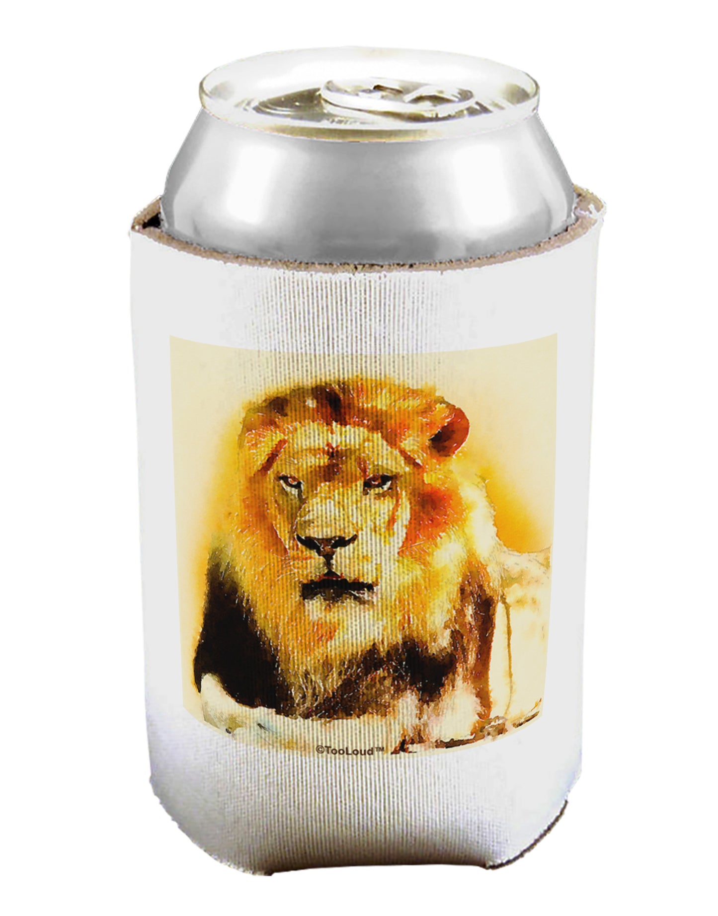 Lion Watercolor 4 Can / Bottle Insulator Coolers-Can Coolie-TooLoud-1 Piece-Davson Sales
