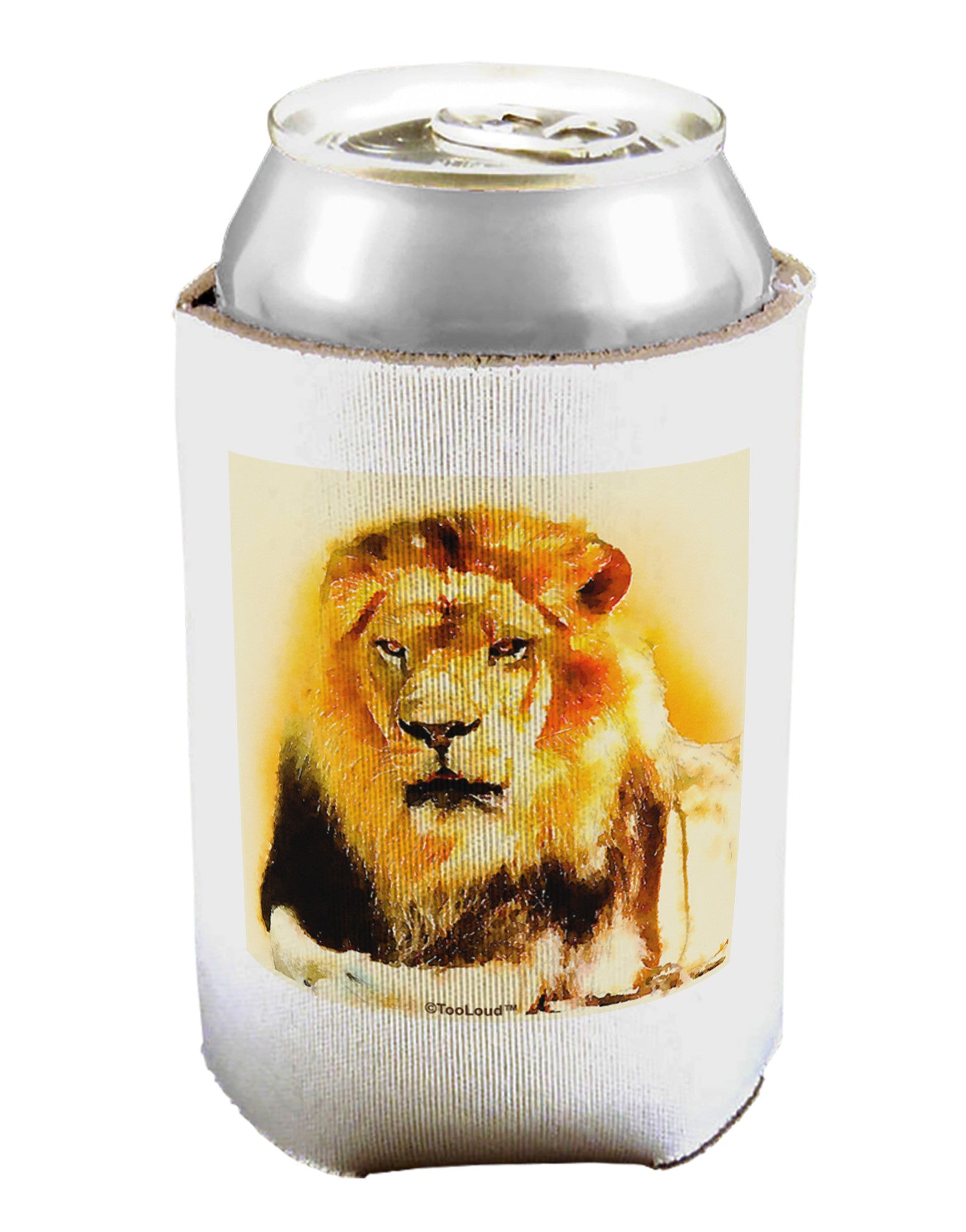 Lion Watercolor 4 Can / Bottle Insulator Coolers-Can Coolie-TooLoud-1 Piece-Davson Sales