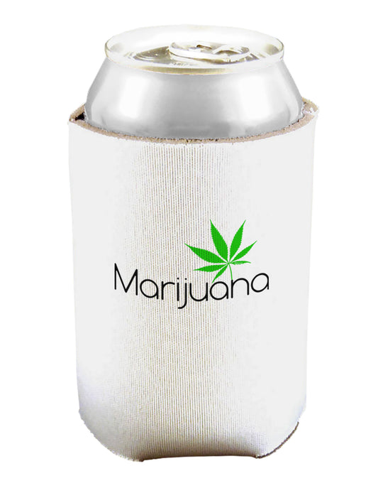Marijuana Text and Leaf Can and Bottle Insulator Cooler-Bottle Insulator-TooLoud-White-Davson Sales