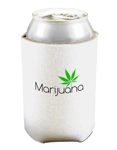 Marijuana Text and Leaf Can and Bottle Insulator Cooler-Bottle Insulator-TooLoud-White-Davson Sales