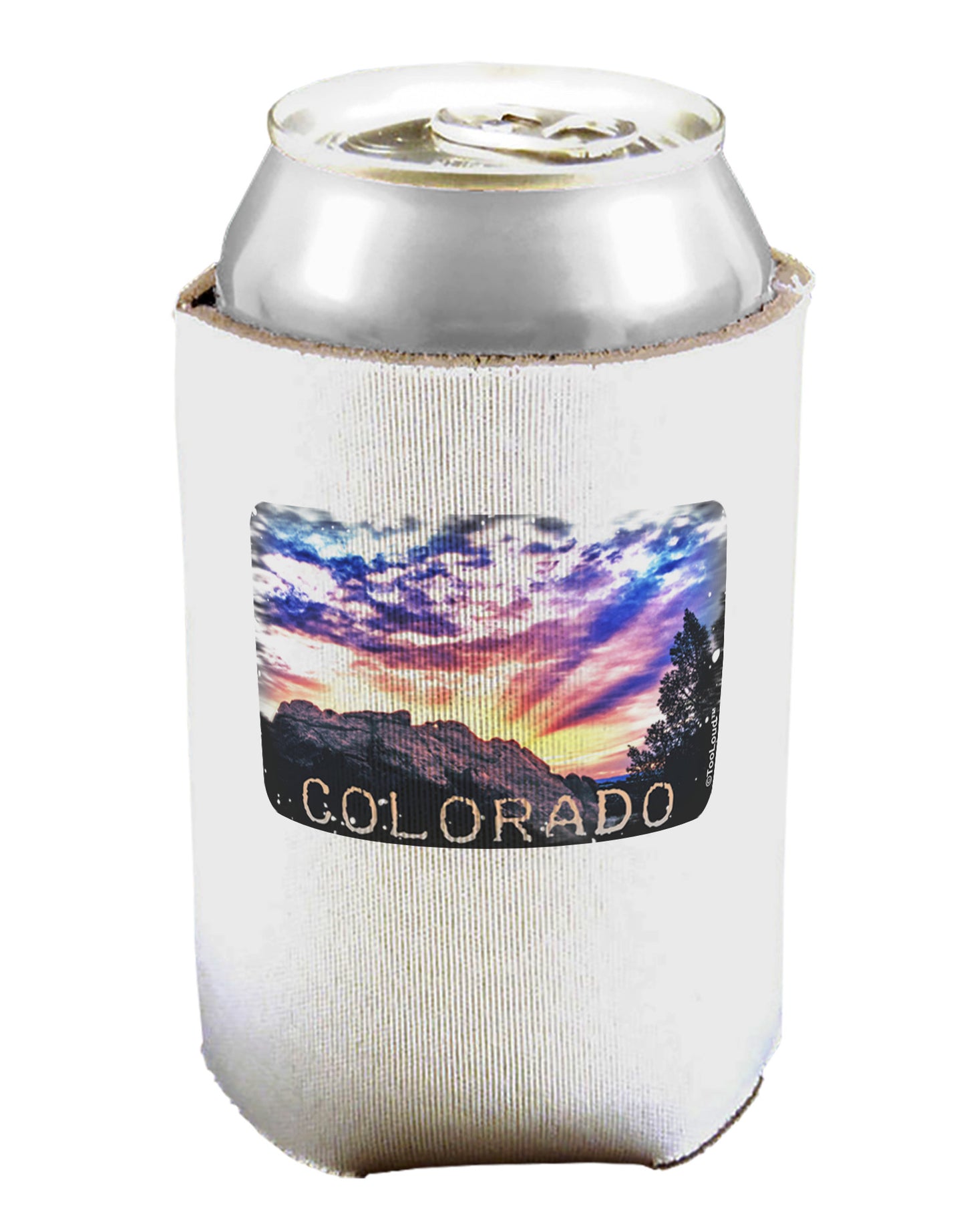 Colorado Rainbow Sunset Text Can / Bottle Insulator Coolers-Can Coolie-TooLoud-1-Davson Sales