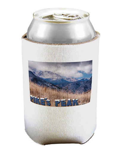 Pikes Peak CO Mountains Text Can / Bottle Insulator Coolers by TooLoud-Can Coolie-TooLoud-1-Davson Sales