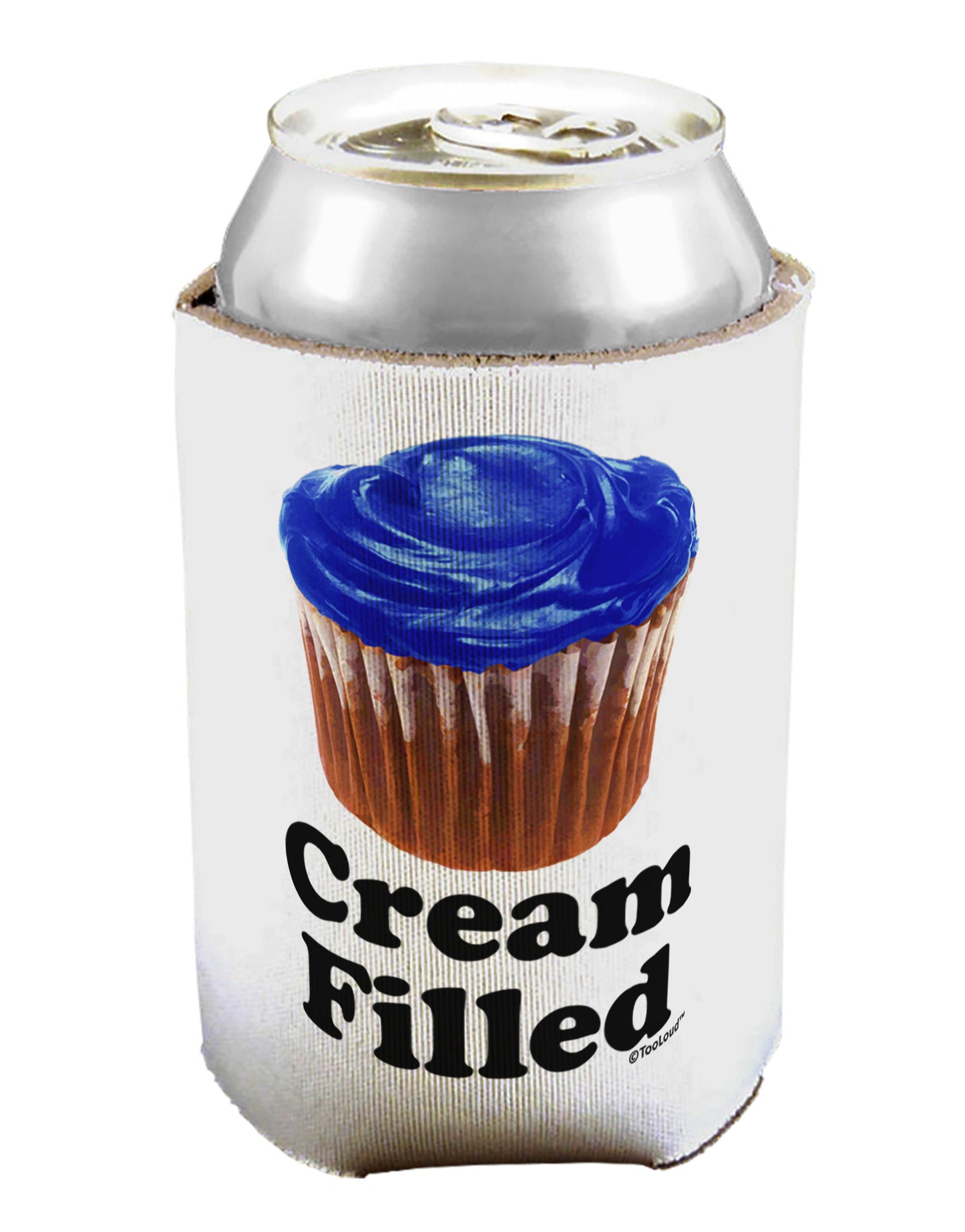 Cream Filled Blue Cupcake Design Can / Bottle Insulator Coolers by TooLoud-Can Coolie-TooLoud-1-Davson Sales