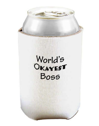 World's Okayest Boss Text - Boss Day Can and Bottle Insulator Cooler-Bottle Insulator-TooLoud-White-Davson Sales