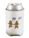 Funny Gingerbread Conversation Christmas Can and Bottle Insulator Cooler-Bottle Insulator-TooLoud-White-Davson Sales