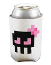 Retro 8-Bit Skull with Pink Bow Can / Bottle Insulator Coolers-Can Coolie-TooLoud-1-Davson Sales