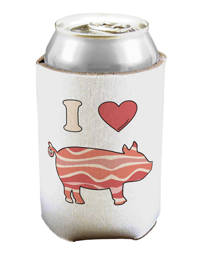 I Heart My Bacon Pig Silhouette Can / Bottle Insulator Coolers by TooLoud-Can Coolie-TooLoud-1-Davson Sales