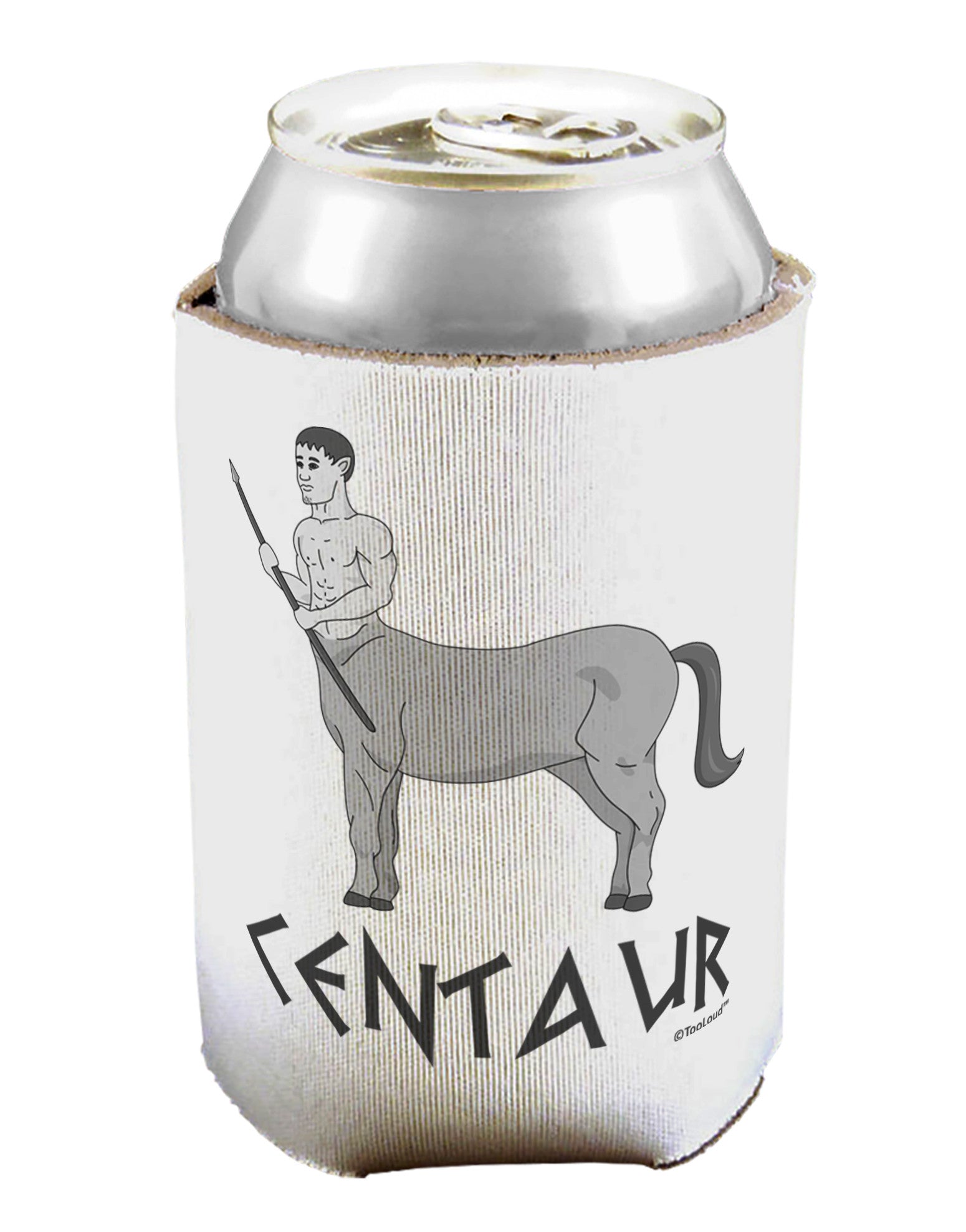 Greek Mythology Centaur Design - Grayscale - Text Can / Bottle Insulator Coolers by TooLoud-Can Coolie-TooLoud-1-Davson Sales