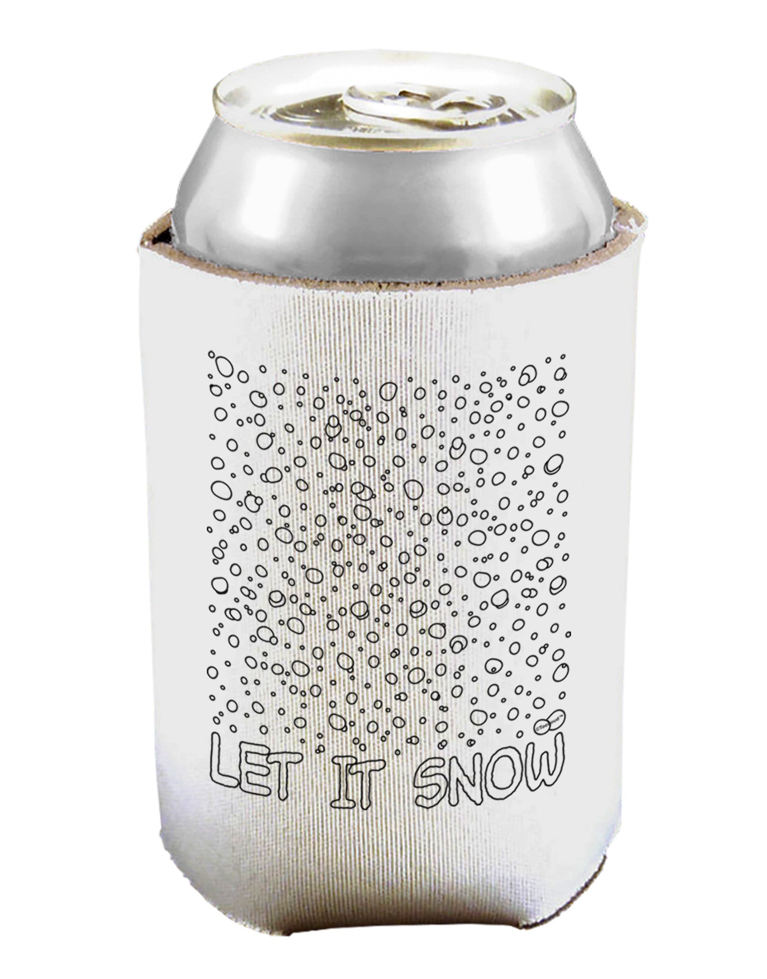 Let It Snow Text Snowflakes - Christmas Can / Bottle Insulator Coolers-Can Coolie-TooLoud-1 Piece-Davson Sales