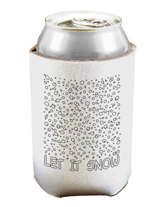Let It Snow Text Snowflakes - Christmas Can / Bottle Insulator Coolers-Can Coolie-TooLoud-1 Piece-Davson Sales