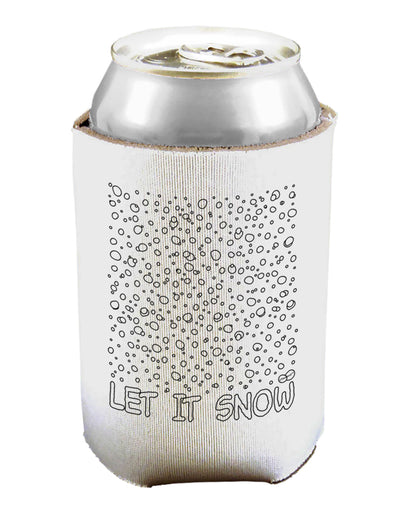 Let It Snow Text Snowflakes - Christmas Can / Bottle Insulator Coolers-Can Coolie-TooLoud-1 Piece-Davson Sales