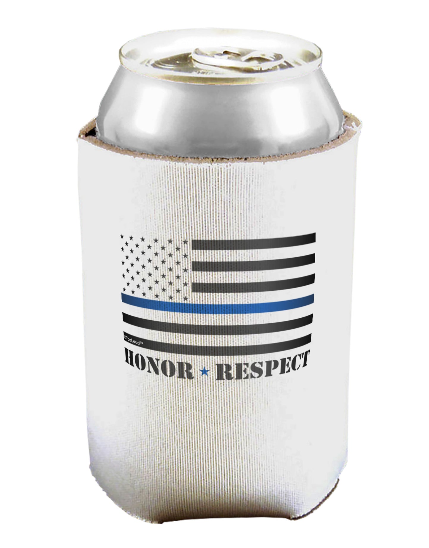 Honor Respect Blue Line Can / Bottle Insulator Coolers-Can Coolie-TooLoud-1-Davson Sales