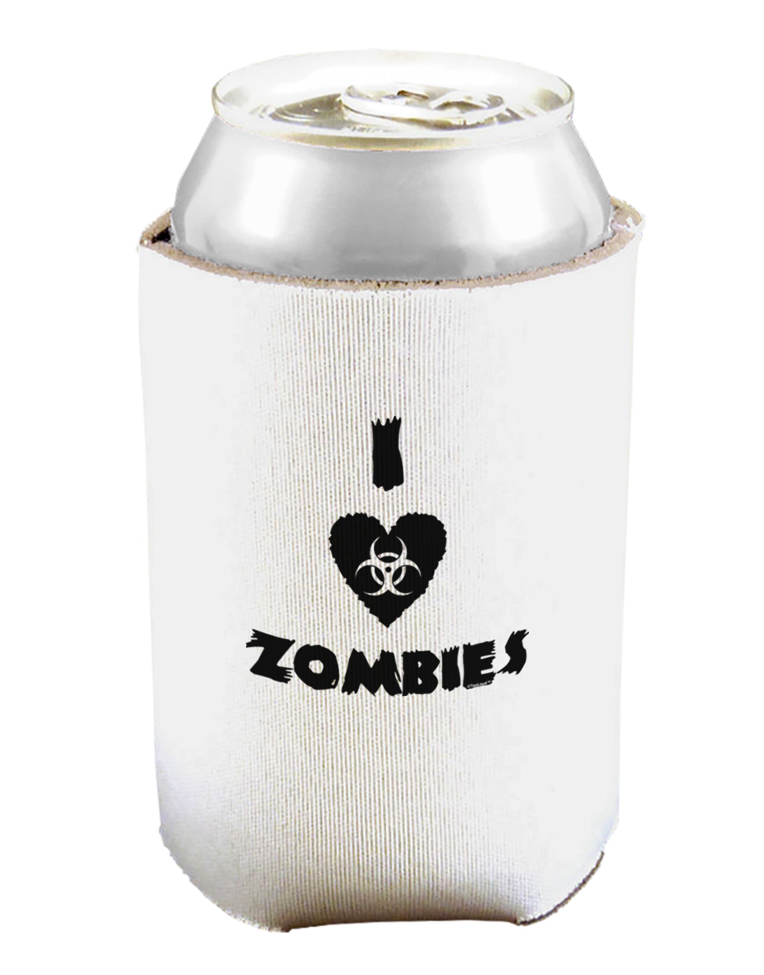 I Heart Zombies - Biohazard Heart Can and Bottle Insulator Cooler-Bottle Insulator-TooLoud-White-Davson Sales